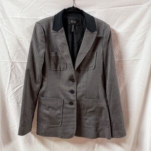 BCBG Women's Gray Blazer with Black Accents